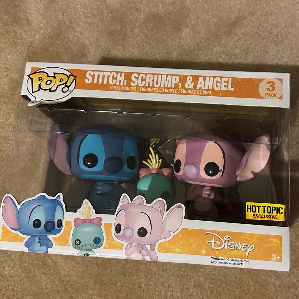 Stitch, Scrump and Angel Funko Pop 3 pack